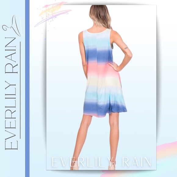 LAST ONE! Beautiful Rainbow Striped Tank Dress - Picture 10 of 14